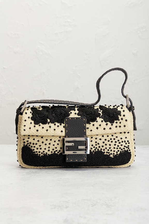 view 2 of 8 Fendi Mama Baguette Shoulder Bag in Black & Cream