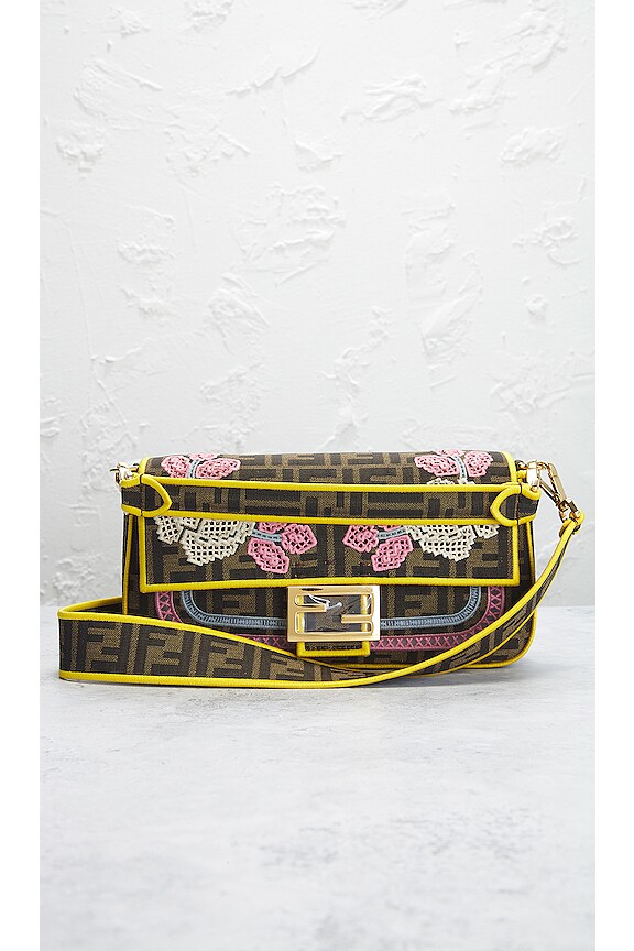 view 2 of 10 Fendi Embroidered Baguette Shoulder Handbag in Multi