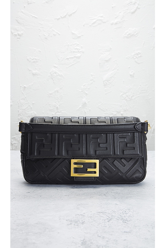 view 2 of 9 Fendi Zucca Mama Baguette Shoulder Bag in Black