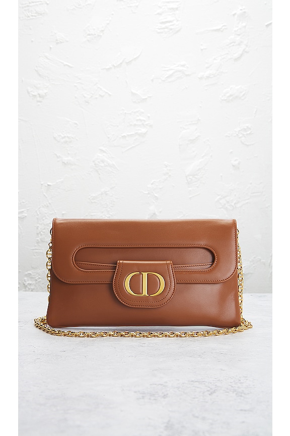 view 2 of 10 Dior 2 Way Chain Clutch in Brown