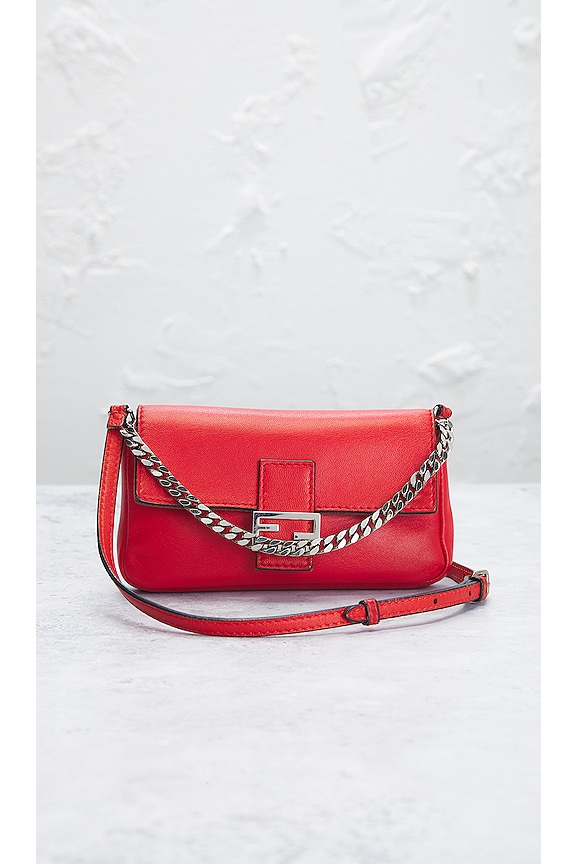 view 2 of 10 Fendi Micro Baguette Shoulder Bag in Red