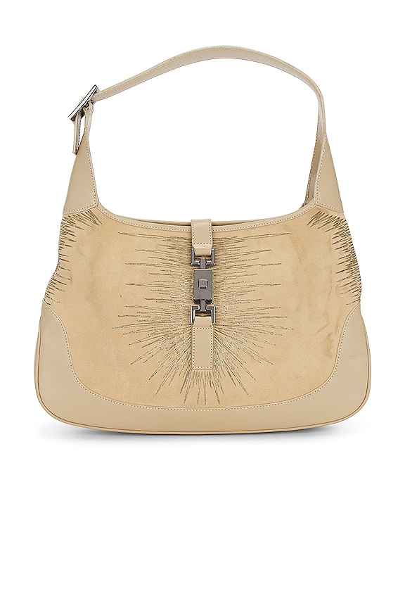 view 1 of 10 Gucci Jackie Embroidered Shoulder Bag in Beige