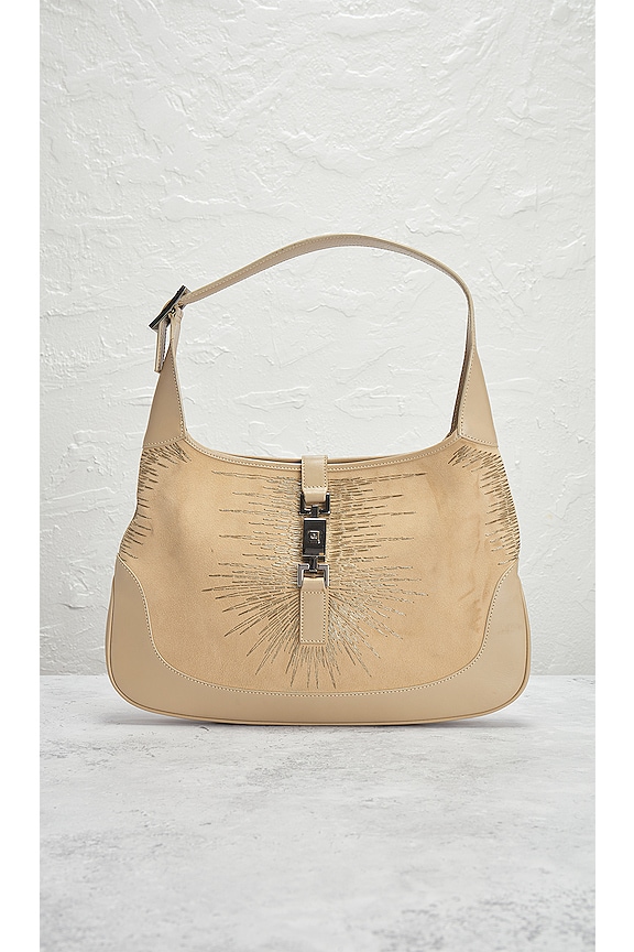 view 2 of 10 Gucci Jackie Embroidered Shoulder Bag in Beige