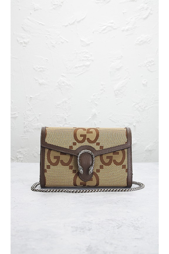 view 2 of 10 Gucci Jumbo GG Dionysus Wallet On Chain in Brown