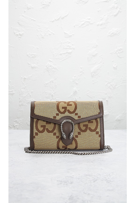 view 2 of 10 Gucci Jumbo GG Dionysus Wallet On Chain in Brown