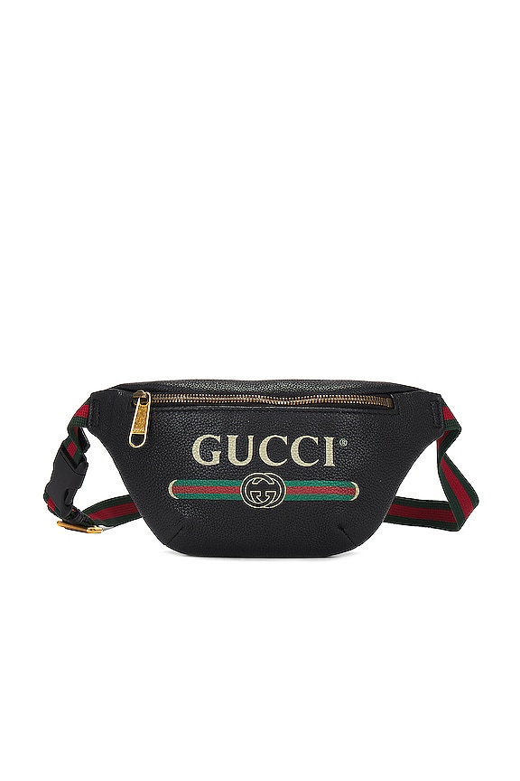 FWRD Renew Gucci Leather Belt Bag in Black REVOLVE