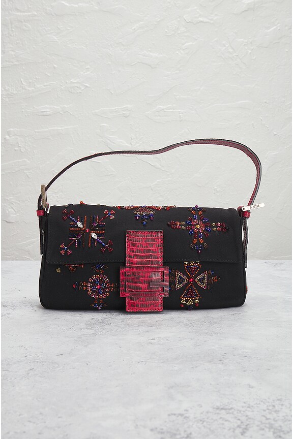 view 2 of 9 Fendi Beaded Baguette Shoulder Bag in Multi Black