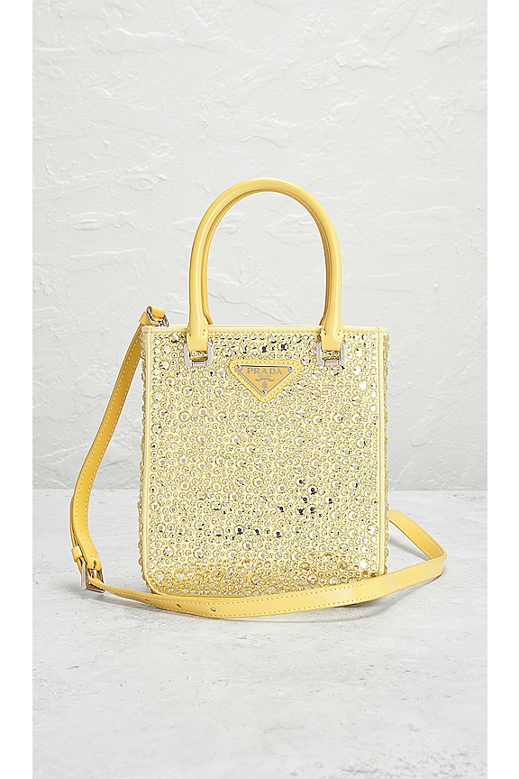 view 2 of 10 Prada Rhinestone 2 Way Handbag in Yellow