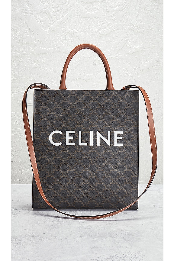 view 2 of 7 Celine Vertical Canvas Tote Bag in Brown