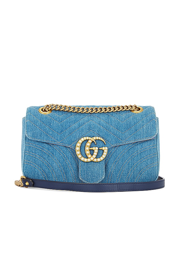 view 1 of 9 Gucci GG Marmont Denim Shoulder Bag in Blue