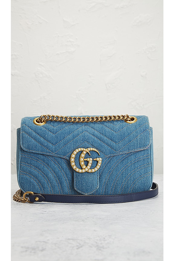 view 2 of 9 Gucci GG Marmont Denim Shoulder Bag in Blue