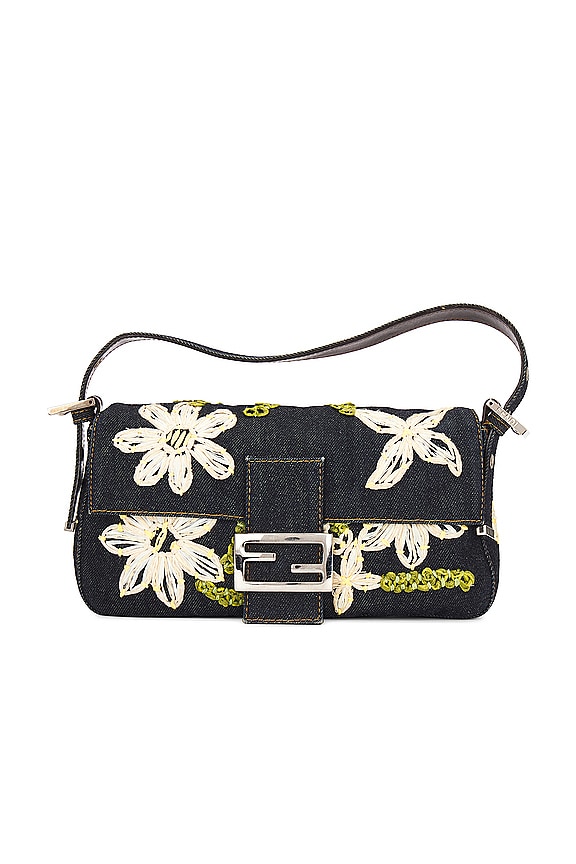 Fendi Black Neoprene Mama Baguette Shoulder Bag
