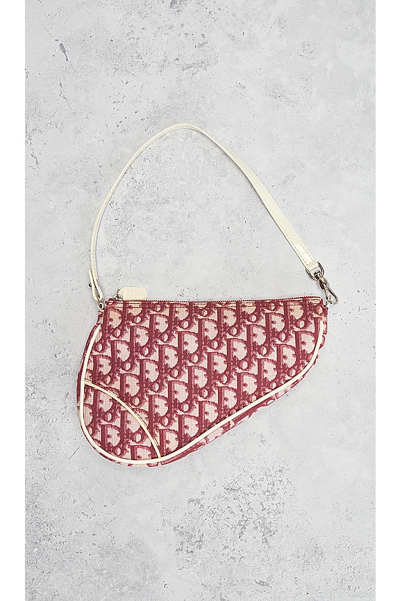 view 2 of 7 Dior Trotter Saddle Bag in Red & White