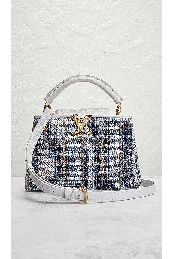 view 2 of 7 Louis Vuitton Tweed Capucines Handbag in Blue