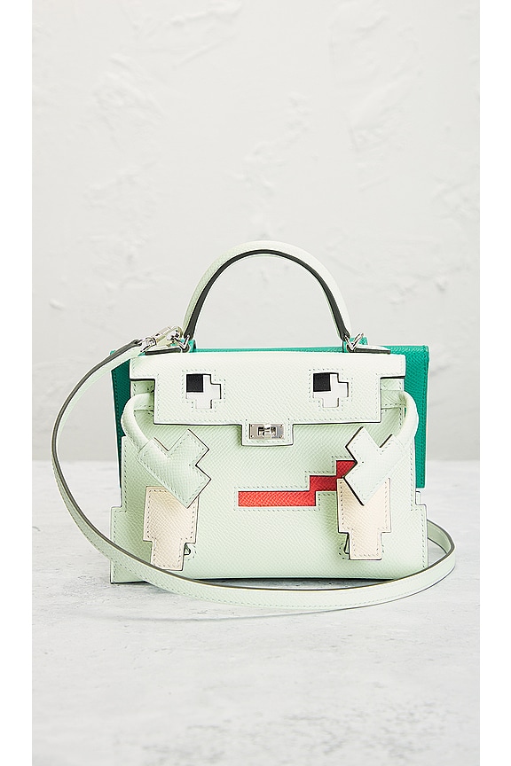 view 2 of 8 Hermes Epsom Quelle Idole Picto Kelly Doll Handbag in Vert