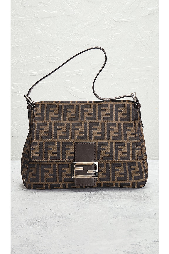 view 2 of 8 Fendi Zucca Mama Baguette Shoulder Bag in Brown