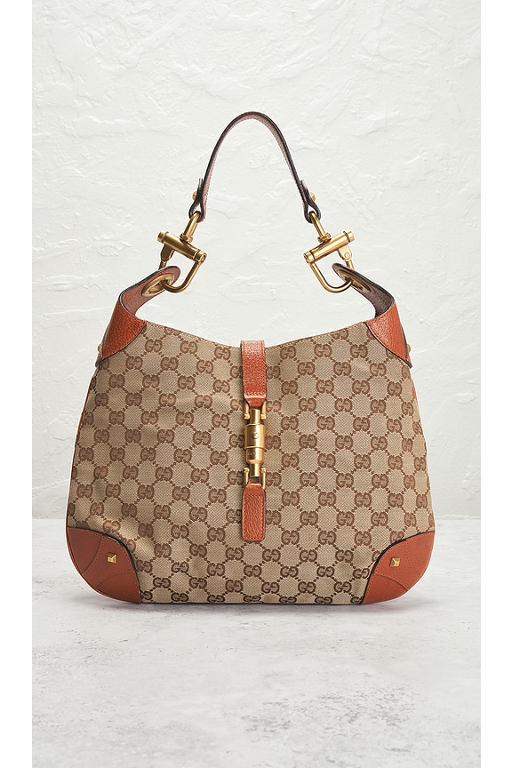 view 2 of 9 Gucci Jackie GG Canvas Shoulder Bag in Beige