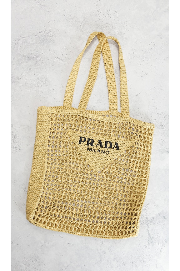view 2 of 7 Prada Crochet Tote Bag in Beige