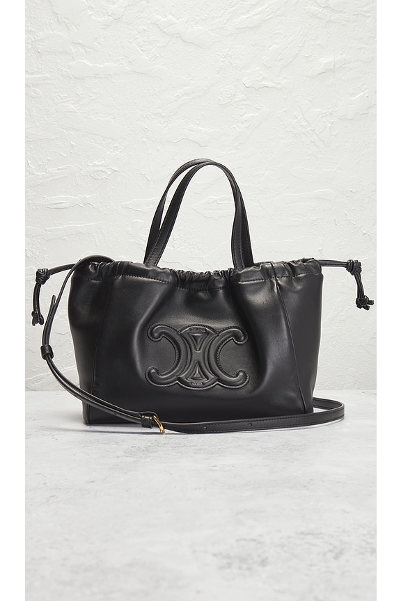 view 2 of 7 Celine Triomphe Drawstring Cabas Handbag in Black
