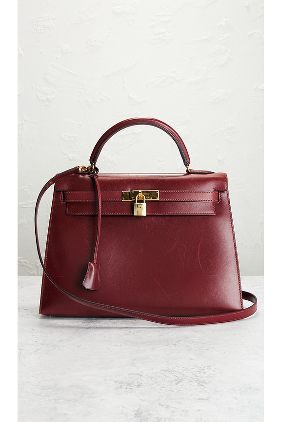 view 2 of 9 Hermes Kelly 32 Handbag in Burgundy