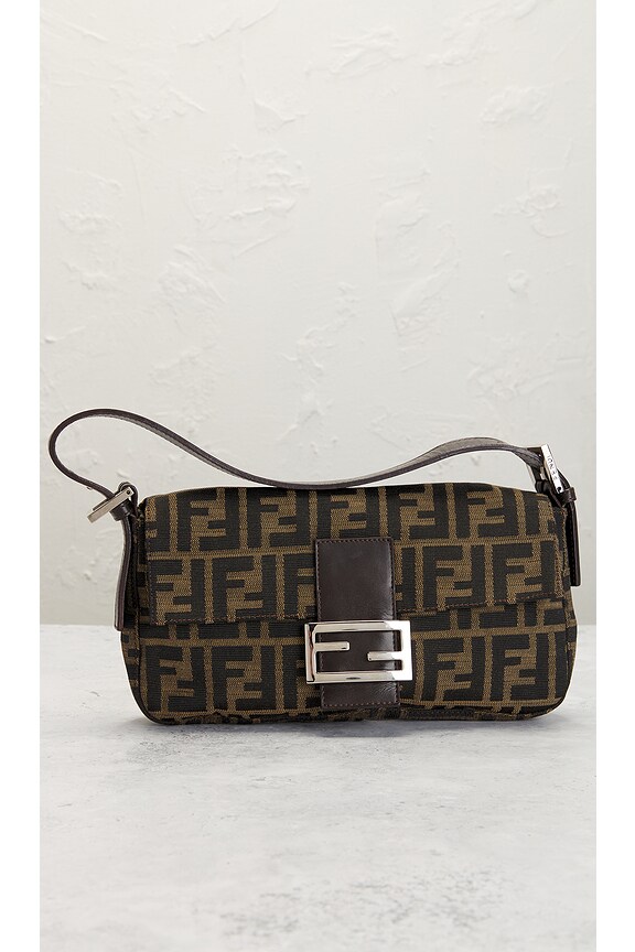 view 2 of 9 Fendi Zucca Mama Baguette Shoulder Bag in Brown