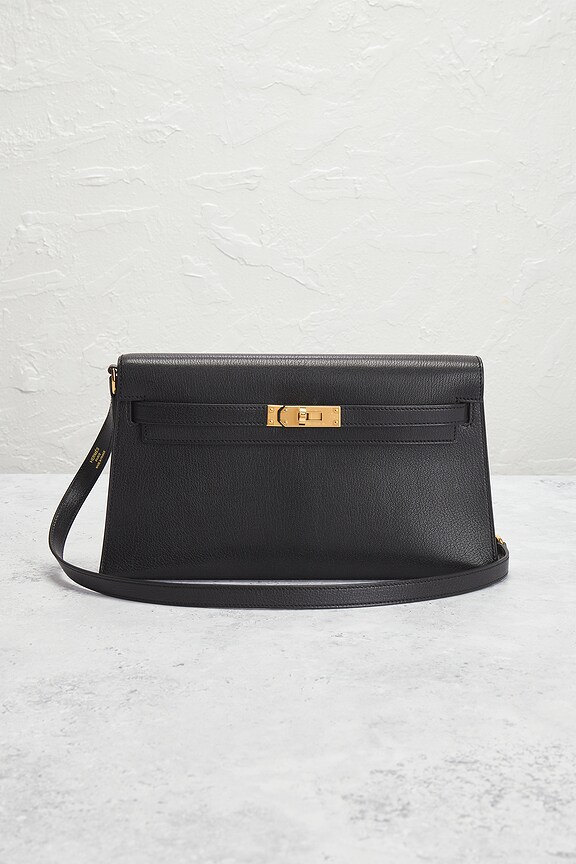 view 2 of 7 Hermes Kelly Elan Chevre Shoulder Bag in Black
