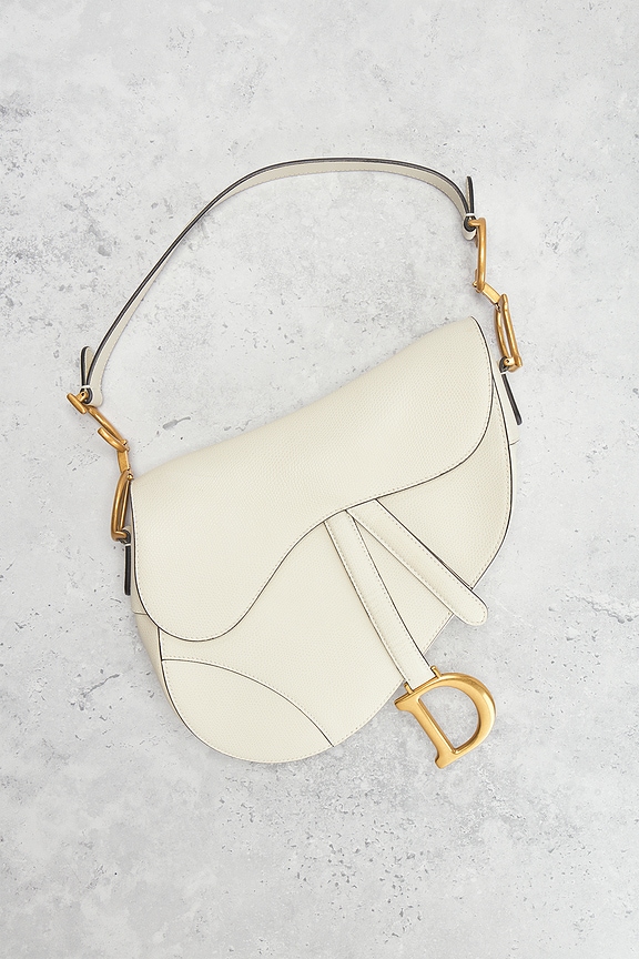 view 2 of 8 Dior Leather Saddle Bag in Ivory