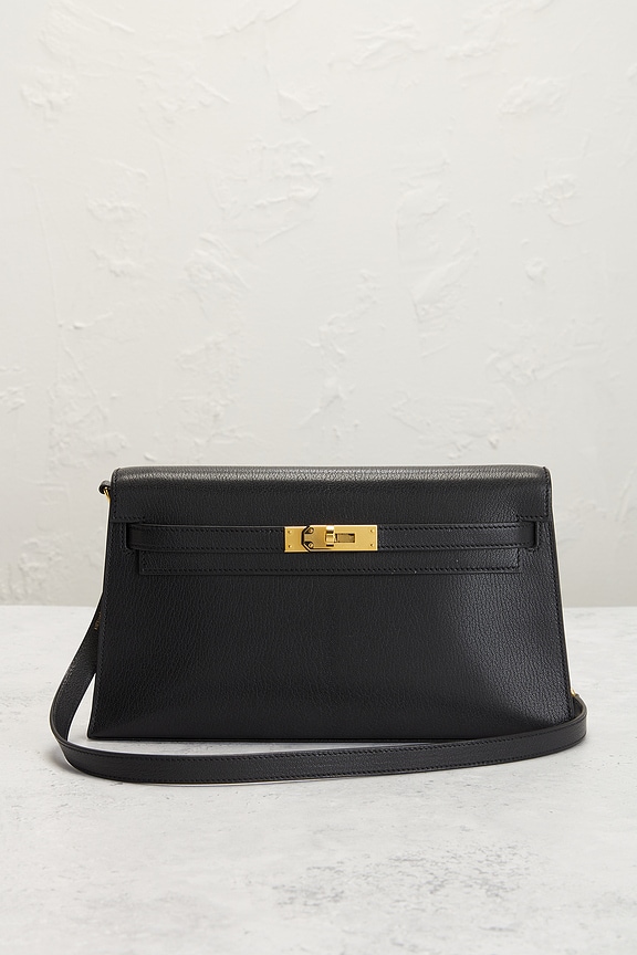 view 2 of 10 Hermes Chevre Kelly Elan Shoulder Bag in Black