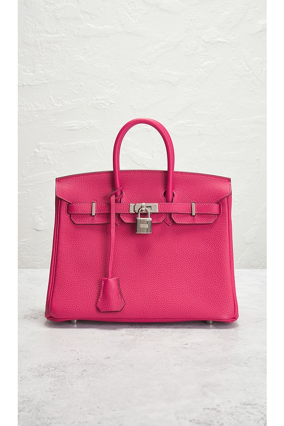 view 2 of 7 Hermes Taurillon Novillo Birkin 25 Handbag in Pink