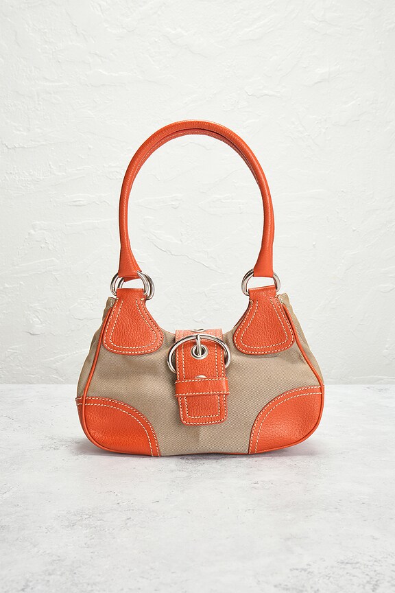view 2 of 8 Prada Canvas Leather Shoulder Bag in Orange