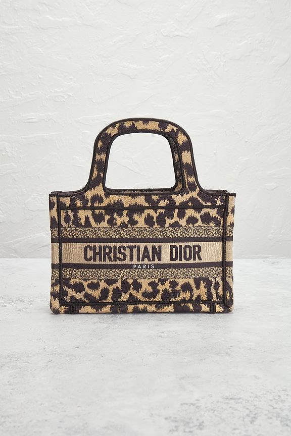 view 2 of 9 Dior Mini Leopard Book Tote Bag in Beige