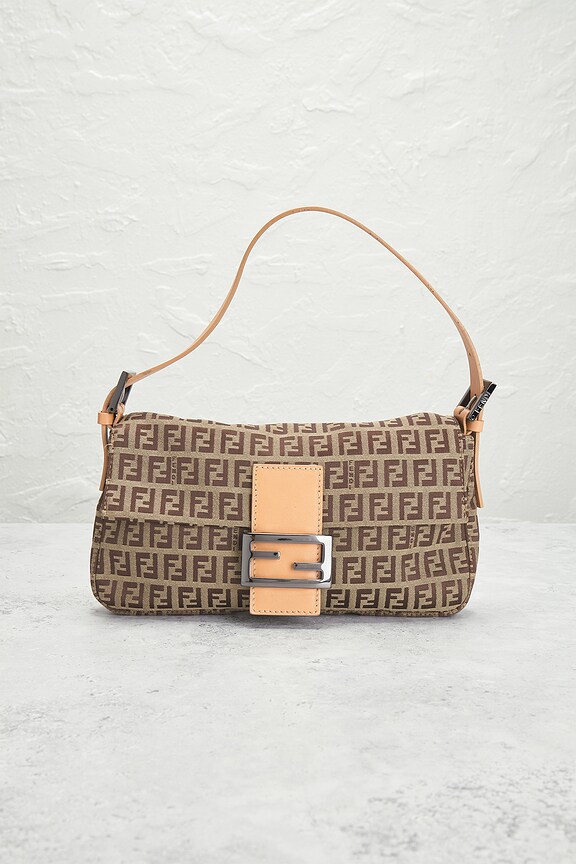 view 2 of 8 Fendi Zucchino Baguette Shoulder Bag in Beige
