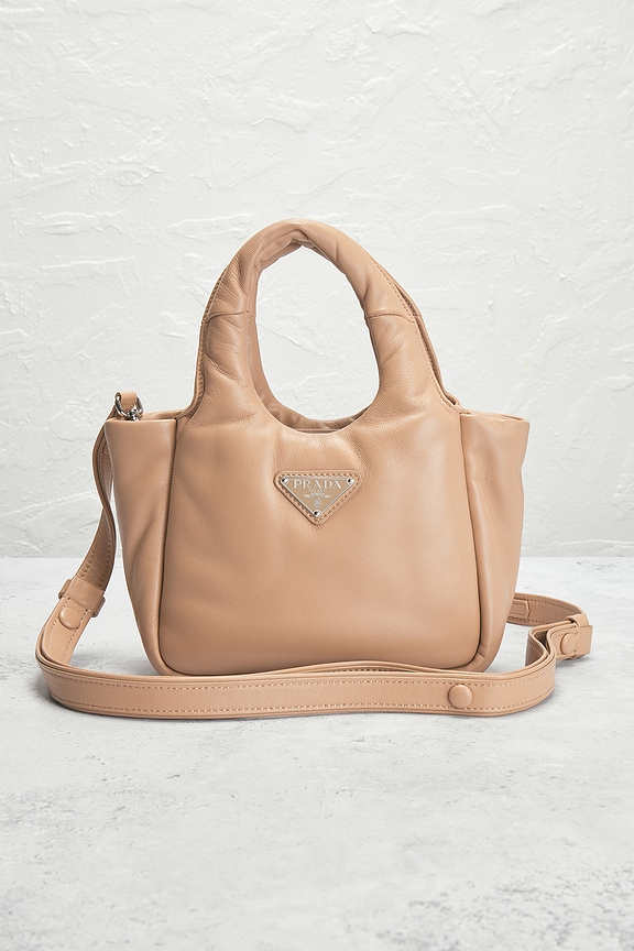 view 2 of 7 Prada Padded Nappa-Leather Handbag in Beige
