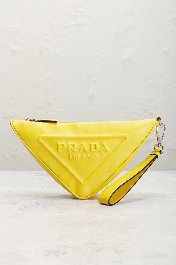 view 2 of 9 Prada Triangle Clutch Bag in Yellow