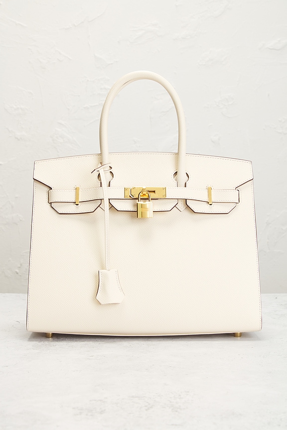 view 2 of 7 Hermes Epsom Birkin Sellier 30 Handbag in White