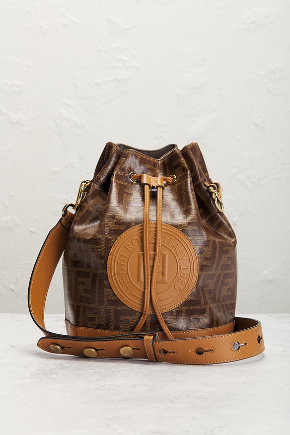 view 2 of 9 Fendi Zucca Mon Tresor 2 Way Bucket Bag in Brown