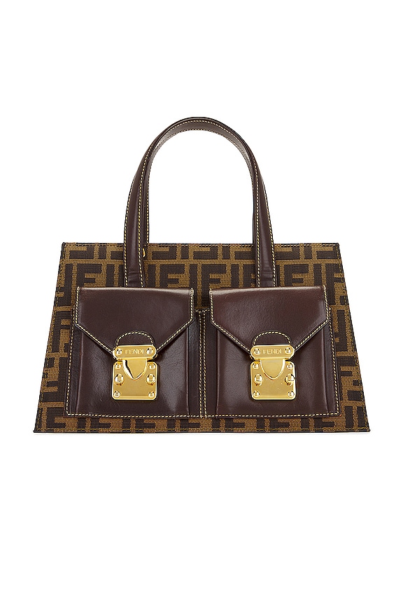 view 2 of 10 Fendi Vintage Zucca Satchel Bag in Brown