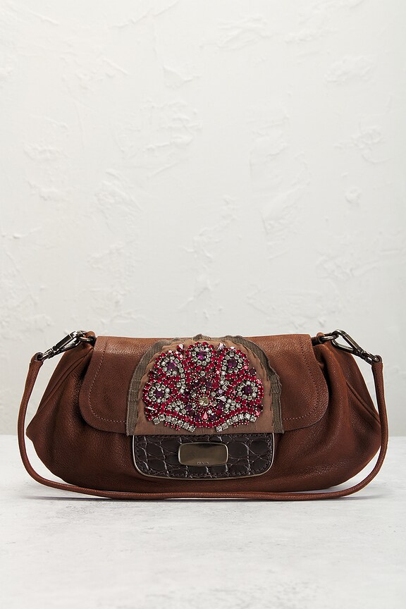 view 2 of 9 Prada Beaded Shoulder Bag in Brown