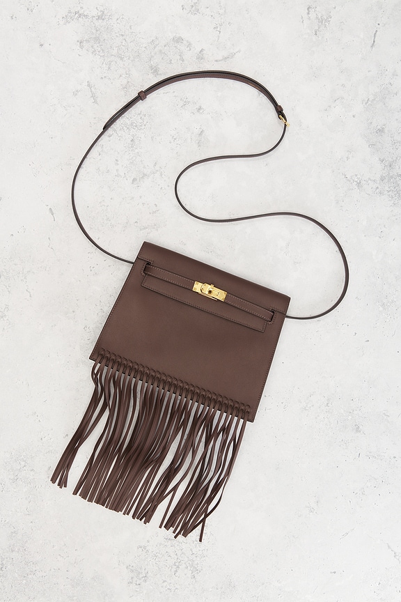view 2 of 9 Hermes Swift Danse Fringe Kelly Shoulder Bag in Moka
