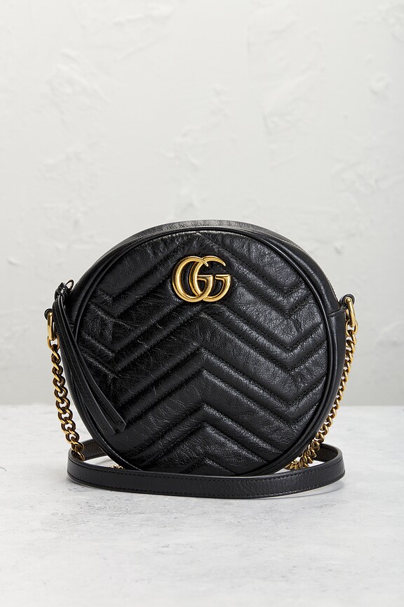 view 2 of 8 Gucci Mini GG Marmont Round Shoulder Bag in Black