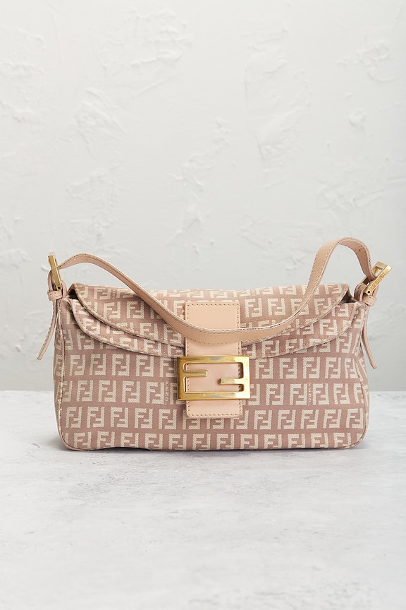 view 2 of 8 Fendi Zucchino Mama Baguette Shoulder Bag in Pink