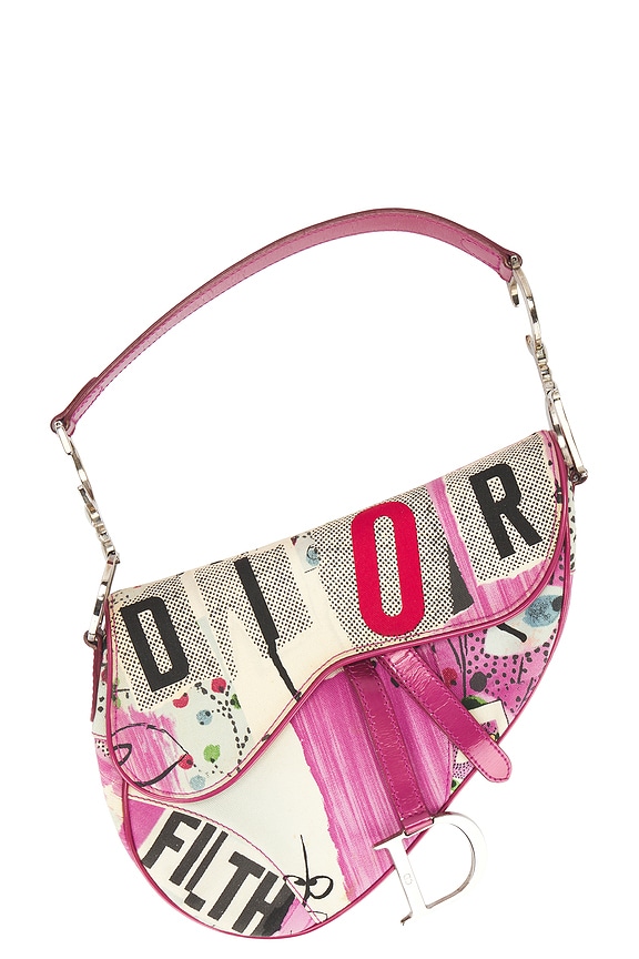 view 1 of 8 Dior Newspaper Saddle Bag in Multi
