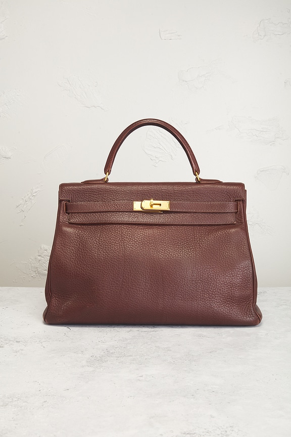view 2 of 7 Hermes Clemence Kelly 35 Handbag in Bordeaux