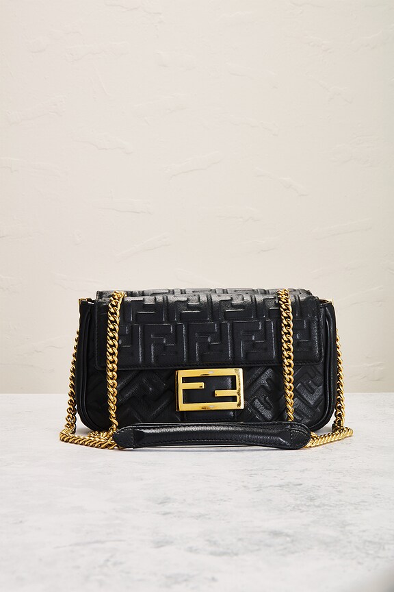 view 2 of 8 Fendi Zucca Mama Baguette Shoulder Bag in Black