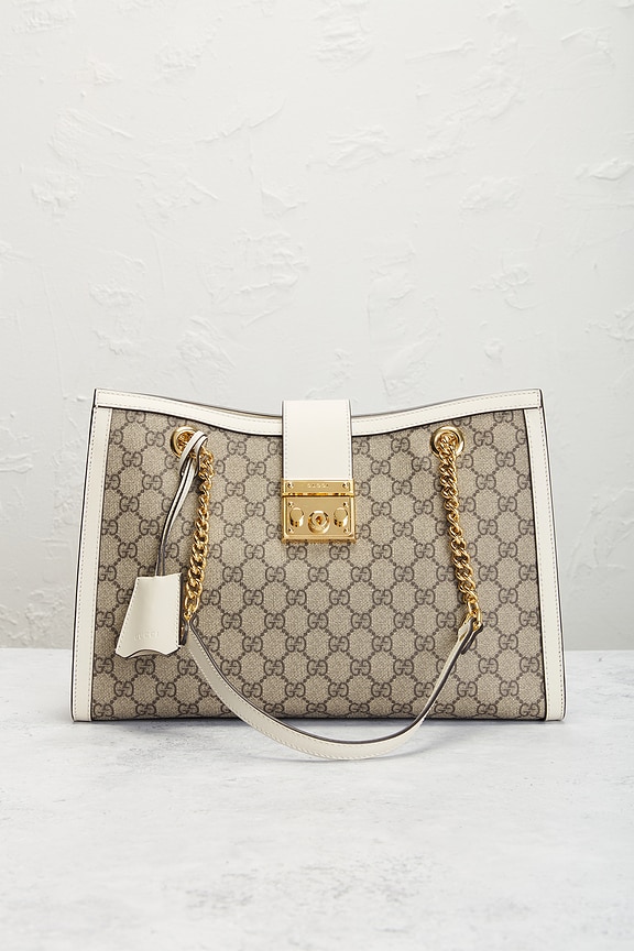 view 2 of 8 Gucci GG Supreme Padlock Tote Bag in Beige