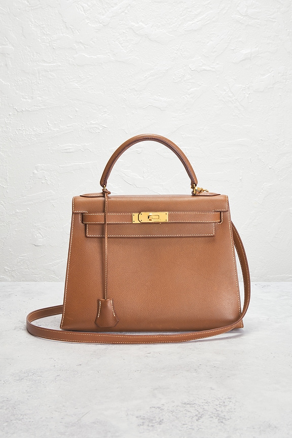 view 2 of 10 Hermes Kelly Sellier 28 Handbag in Gold