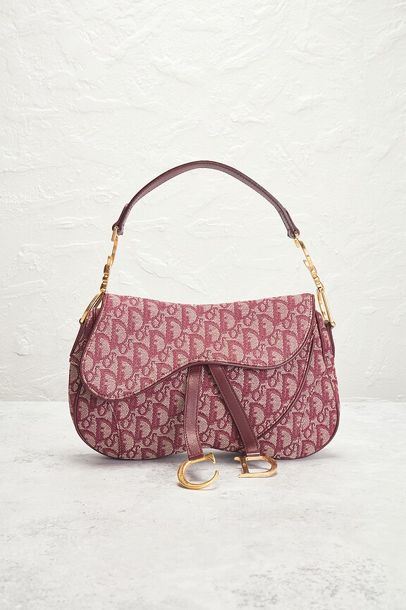 view 2 of 9 Dior Trotter Double Saddle Bag in Red
