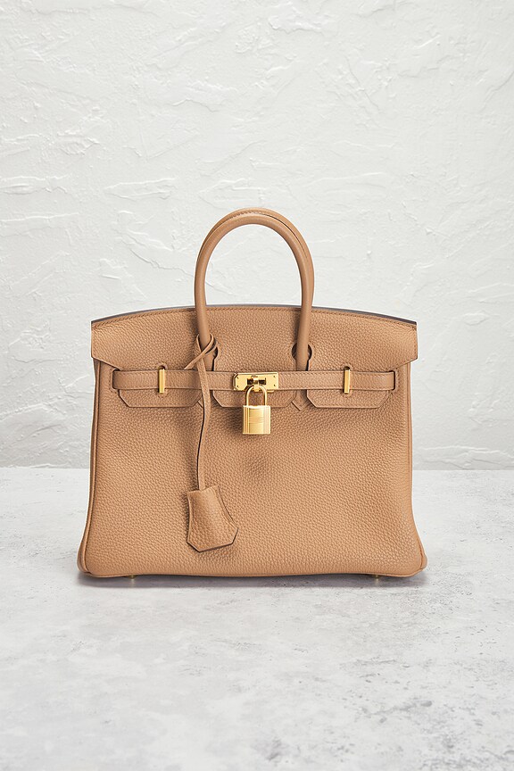 view 2 of 7 Hermes Clemence Birkin 25 Handbag in Chai