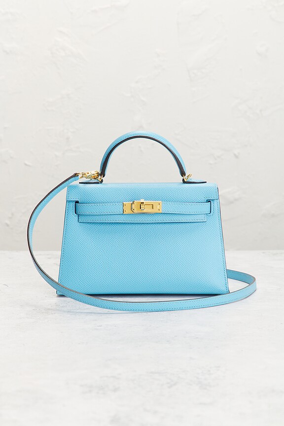 view 2 of 7 Hermes Epsom Kelly 20 Handbag in Blue Celeste