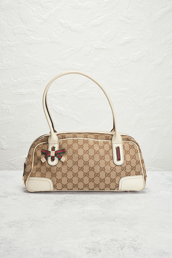 view 2 of 9 Gucci GG Canvas Ribbon Shoulder Bag in Beige